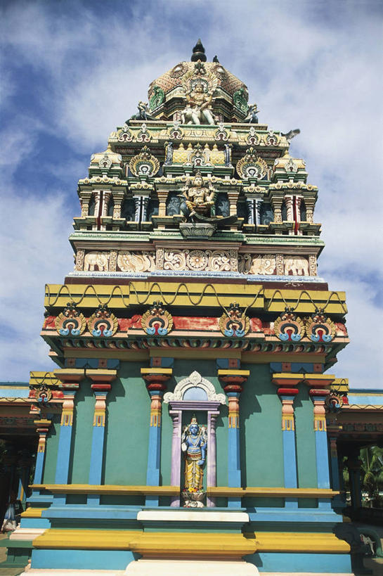 无人,竖图,室外,白天,仰视,建筑,斐济,云,天空,摄影,宗教,宗教建筑,大洋洲,印度教,灵性,美拉尼西亚,太平洋岛屿,彩图,低角度拍摄,旅行