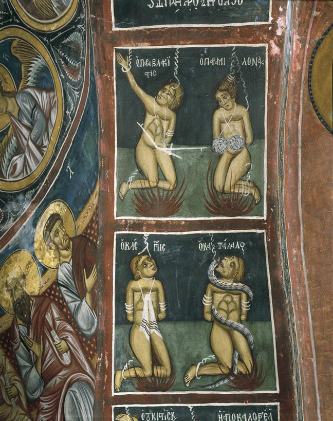 裸体,人群,教堂,竖图,室内,白天,绘画,山脉,塞浦路斯,艺术,古典,文化,壁画,工艺品,地标建筑,品味,摄影,宗教,美术,高雅,地狱,南欧,作画,美学,拷问,跪着,彩图,联合国教科文组织,帝国