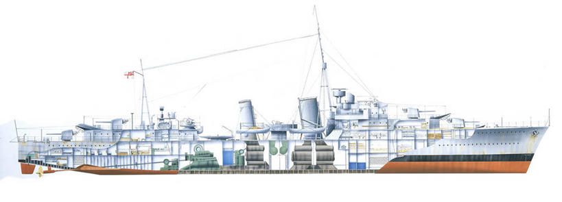 无人,横图,全景,白色背景,侧面,船,英国,军事,历史,一个,白色,运输,摄影,军舰,单个,保护,北欧,海军,横截面,驱逐舰,彩图,哥萨克人,英国海军,英国皇家海军