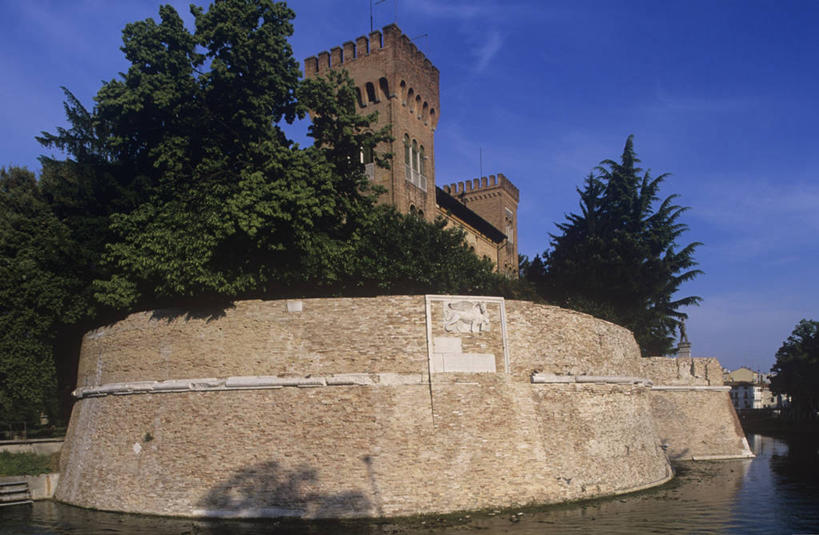 无人,横图,室外,白天,湖,建筑,意大利,城堡,围墙,塔,历史,树,摄影,要塞,意大利文化,威尼托大区,护城河,古代文明,彩图