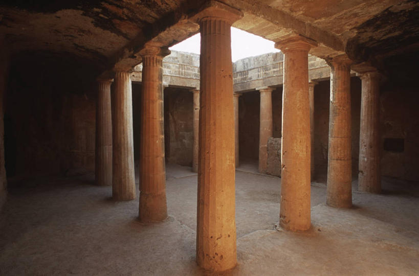 无人,横图,室内,白天,建筑,塞浦路斯,柱子,历史,废墟,地标建筑,摄影,坟墓,宗教建筑,南欧,古代文明,彩图,旅行,多利安式