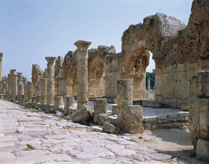 无人,横图,室外,白天,日光,黎巴嫩,拱门,历史,废墟,天空,地标建筑,摄影,考古学,中东,古典风格,古代文明,古代史,彩图,旅行