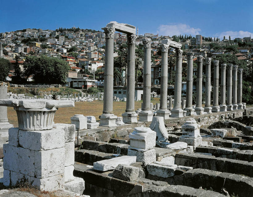 无人,横图,室外,白天,城市,建筑,欧洲,柱子,历史,废墟,摄影,希腊文化,伊兹密尔,古代文明,柱廊,古代史,彩图,过去