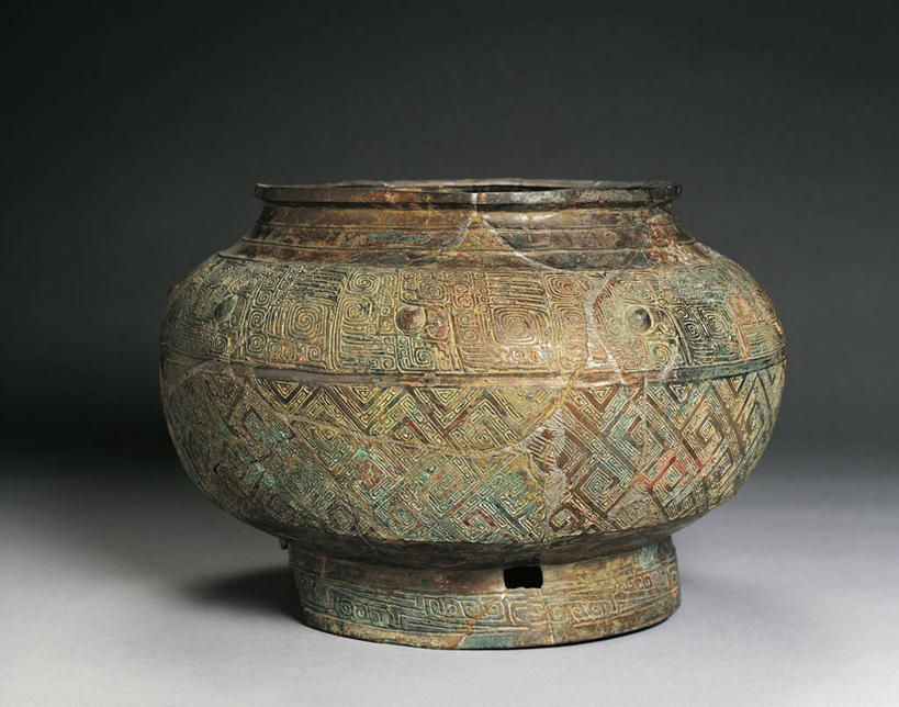 无人,横图,特写,灰色背景,装饰,历史,古代,一个,灰色,容器,陶器,摄影,单个,古代文明,式样,美术工艺,彩图,影棚拍摄,商朝,过去