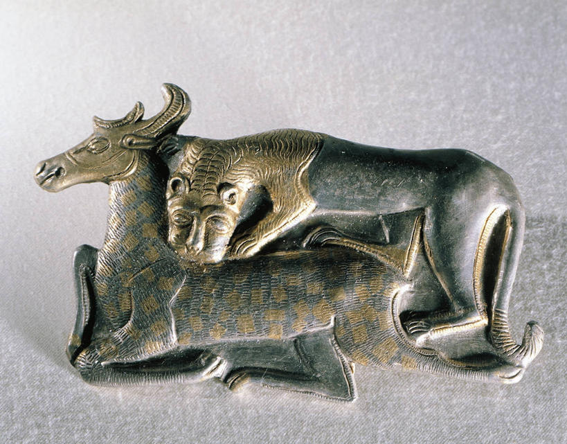 无人,横图,鹿,狮子,历史,古代,一个,摄影,单个,进攻,杀害,古代文明,美术工艺,彩图,影棚拍摄