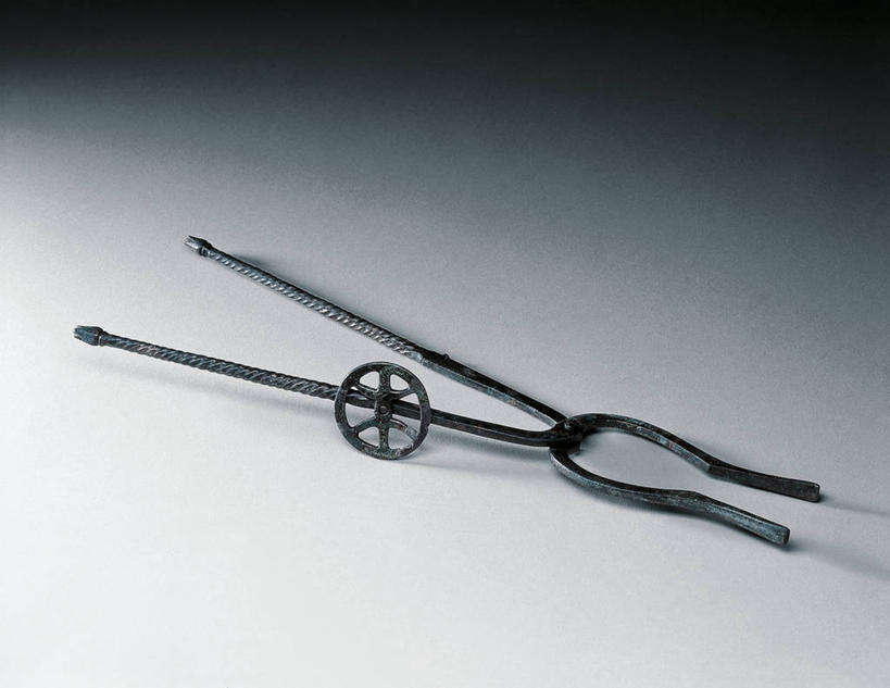 无人,横图,灰色背景,工具,钳子,历史,古罗马,古代,一个,灰色,摄影,单个,意大利文化,青铜,庞贝,古代文明,美术工艺,彩图,影棚拍摄,过去