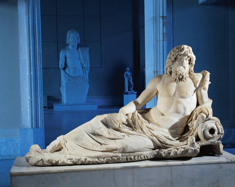 无人,横图,室内,雕塑,神话,标志,雕像,符号,大理石,标识,裸露,古代,摄影,侧卧,裸,性别符号,古代文明,美术工艺,彩图,男性符号,过去