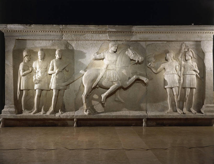 无人,横图,马,士兵,黑色背景,标志,符号,大理石,标识,古代,摄影,石棺,性别符号,古代文明,美术工艺,彩图,影棚拍摄,浅浮雕,男性符号,过去