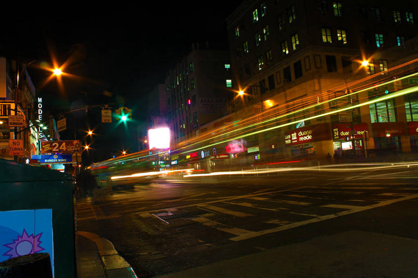 无人,横图,室外,夜晚,长时间曝光,城市,道路,街道,路,公路,纽约,美国,交通,运输,摄影,迅速,照亮,法拉盛,马路,彩图