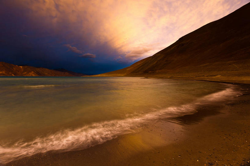 无人,横图,室外,长时间曝光,海浪,湖,美景,日落,山,印度,景观,云,风景,天空,自然,黄昏,波浪,景色,摄影,宁静,自然风光,列城,彩图