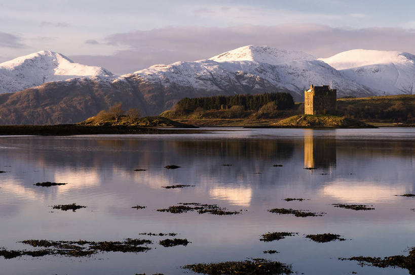 无人,横图,室外,白天,美景,山,山脉,建筑,英国,反射,图案,图形,城堡,景观,云,几何,菱形,历史,苏格兰,自然,景色,摄影,宁静,数学,自然风光,彩图,几何学,几何图形,奥邦