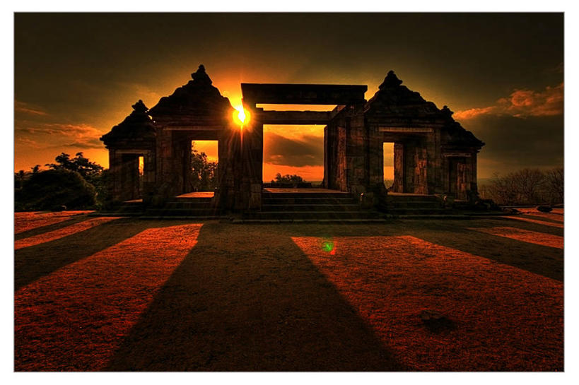 无人,宫殿,横图,室外,日落,太阳,建筑,日光,印度尼西亚,阴影,历史,废墟,天空,自然,摄影,宗教,日惹,彩图