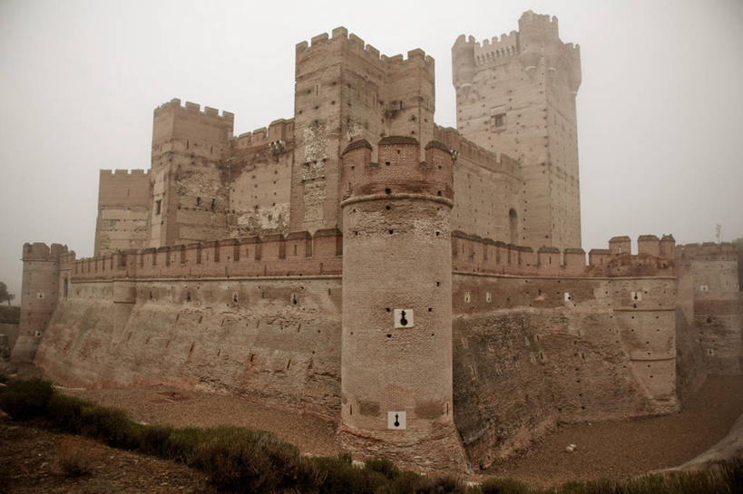 无人,横图,室外,白天,建筑,西班牙,城堡,历史,城墙,摄影,宁静,要塞,万里无云,彩图