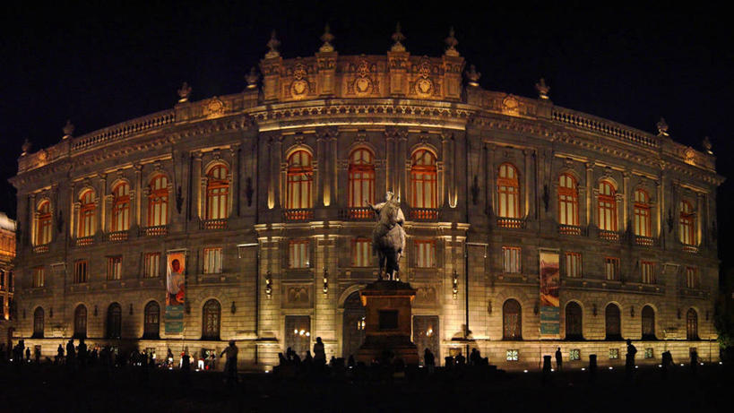 博物馆,横图,室外,夜晚,建筑,墨西哥,雕像,首都,地标建筑,摄影,拉丁美洲,墨西哥城,彩图