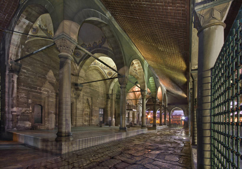 无人,横图,室内,建筑,柱子,拱门,摄影,照亮,伊斯兰教,清真寺,伊斯坦布尔,岩石,彩图