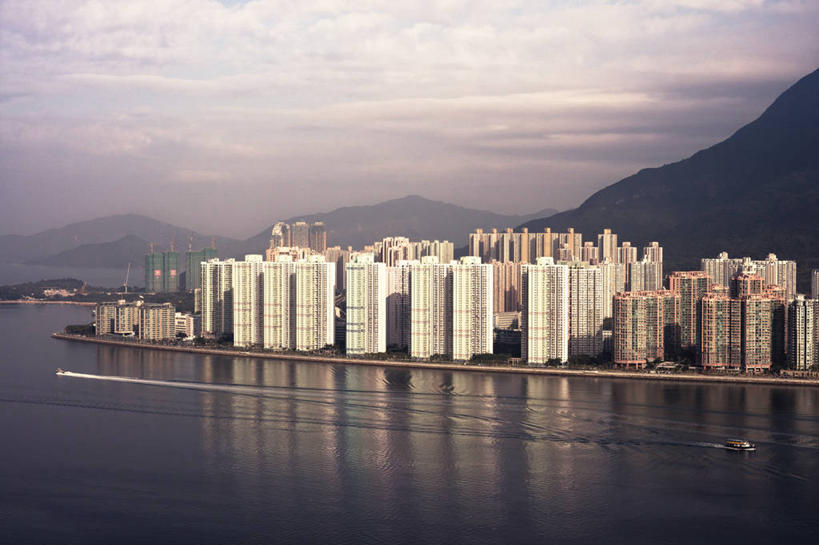 无人,横图,室外,山,山脉,天际线,城市,建筑,摩天大楼,船,香港,反射,自然,运输,摄影,死水,彩图,半岛