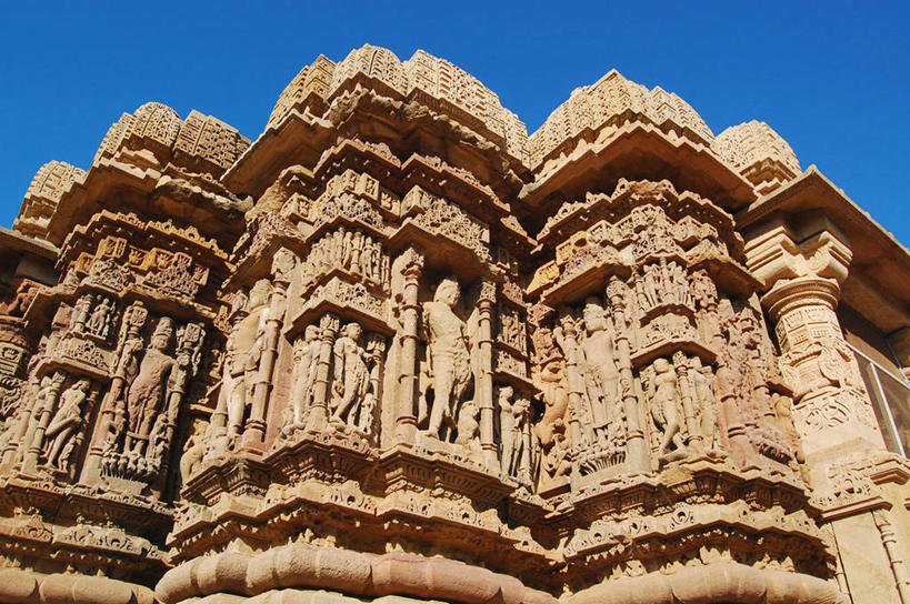 无人,横图,室外,白天,仰视,建筑,印度,雕像,历史,摄影,宗教,印度文化,万里无云,印度教,古吉拉特邦,设计,彩图,低角度拍摄