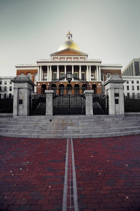 无人,竖图,室外,白天,仰视,建筑,美国,屋顶,摄影,砖地,波士顿,万里无云,彩图,低角度拍摄