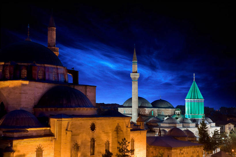 无人,博物馆,横图,俯视,室外,夜晚,建筑,土耳其,亚洲,云,尖顶,天空,摄影,西亚,安纳托利亚,小亚细亚,科尼亚,科尼亚省,彩图,高角度拍摄,土耳其共和国,安那托利亚,小亚细亚半岛