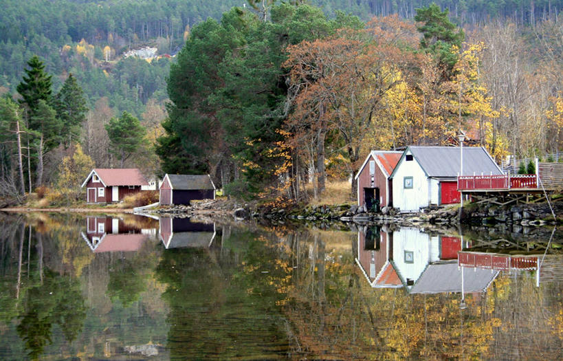 无人,横图,室外,白天,旅游,度假,湖,美景,水,建筑,挪威,对称,反射,景观,娱乐,树,自然,享受,休闲,景色,放松,摄影,宁静,自然风光,斯堪狄纳维亚半岛,完美