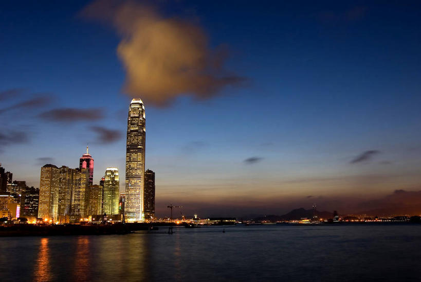 无人,横图,室外,夜晚,度假,河流,美景,天际线,城市风光,城市,建筑,摩天大楼,香港,反射,景观,流水,云,娱乐,天空,享受,休闲,办公大楼,景色,放松,摄影,湾仔,香港岛,旅行