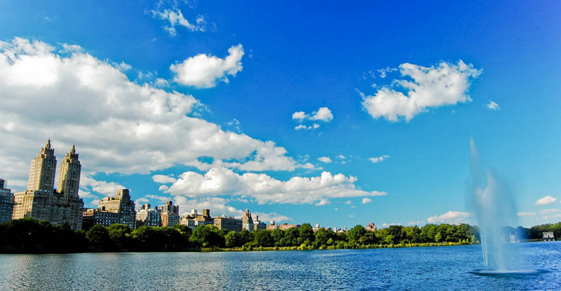 无人,横图,室外,白天,水,城市,建筑,喷泉,美国,云,曼哈顿,树,天空,摄影,中央公园,旅行