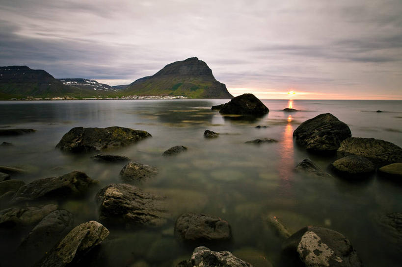 无人,横图,室外,海洋,美景,日落,山,欧洲,冰岛,景观,水平线,风景,自然,景色,摄影,自然风光,北欧,冰岛共和国,自然地理,岩石,彩图,西峡湾区