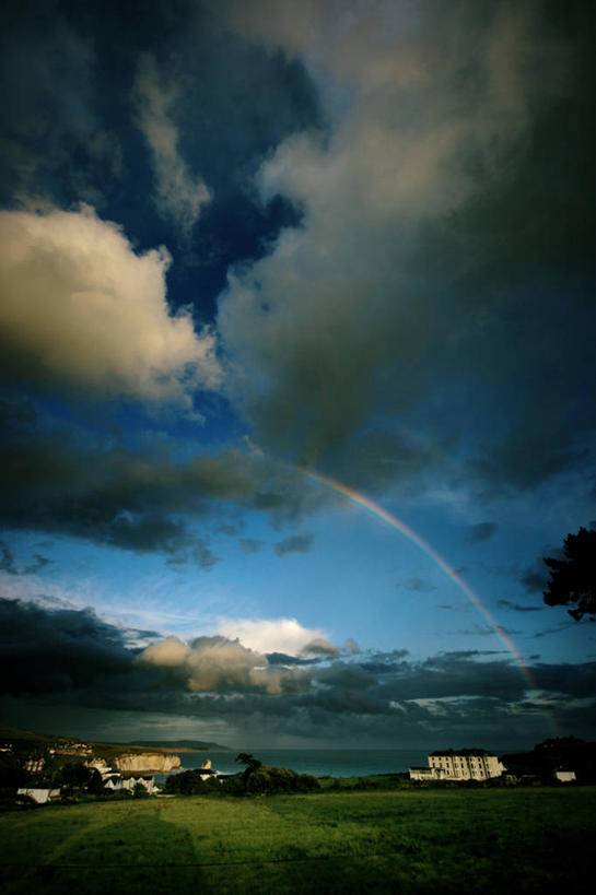 无人,竖图,室外,白天,彩虹,海洋,美景,英国,地形,景观,水平线,云,风景,自然,景色,摄影,自然风光,北欧,怀特岛,彩图