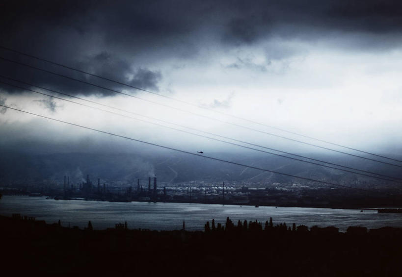 无人,横图,室外,烟囱,湖,河流,雾,多云,欧洲,乌云,天气,工业区,黄昏,工业,摄影,剪影,空气污染,彩图,电力线