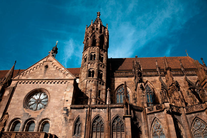 无人,教堂,横图,室外,白天,仰视,建筑,德国,摄影,基督教,德国文化,哥特式风格,弗赖堡,彩图,低角度拍摄,旅行