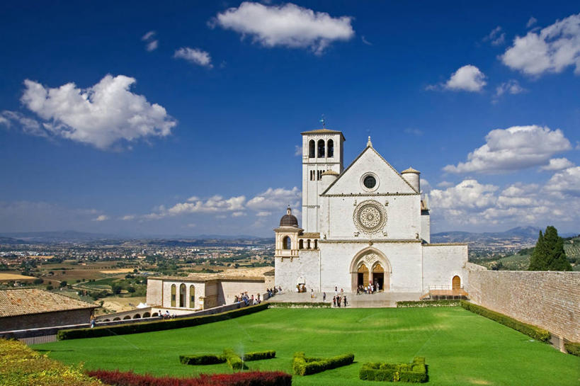 无人,横图,室外,白天,草坪,建筑,云,摄影,罗马式,基督教,意大利文化,彩图