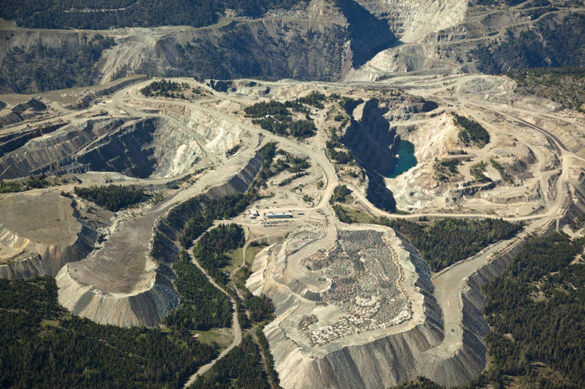 无人,横图,俯视,航拍,室外,白天,采矿业,山,加拿大,风景,摄影,鸟瞰,大不列颠哥伦比亚,彩图,高角度拍摄,铜矿