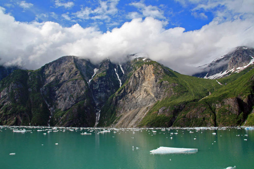 无人,横图,室外,白天,湖,山脉,美国,漂浮,地形,云,冰川,风景,摄影,宁静,纯净,阿拉斯加,彩图
