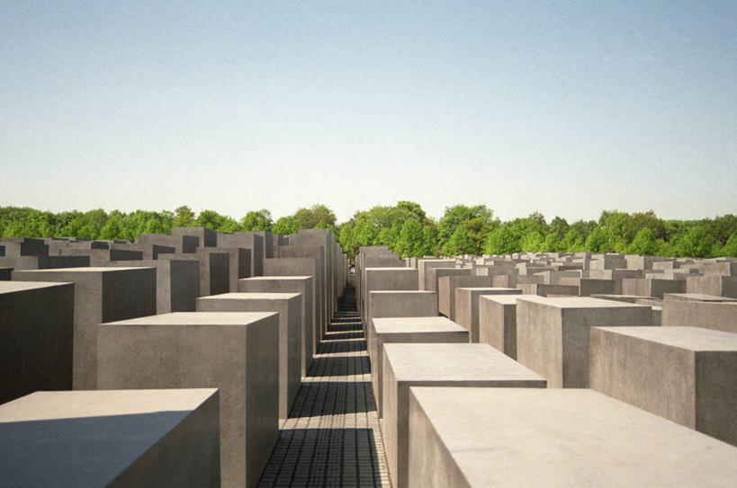 无人,横图,室外,白天,留白,重复,建筑,德国,地平线,首都,现代,柏林,摄影,纪念,留念,怀念,万里无云,欧洲被害犹太人纪念碑,彩图,大屠杀