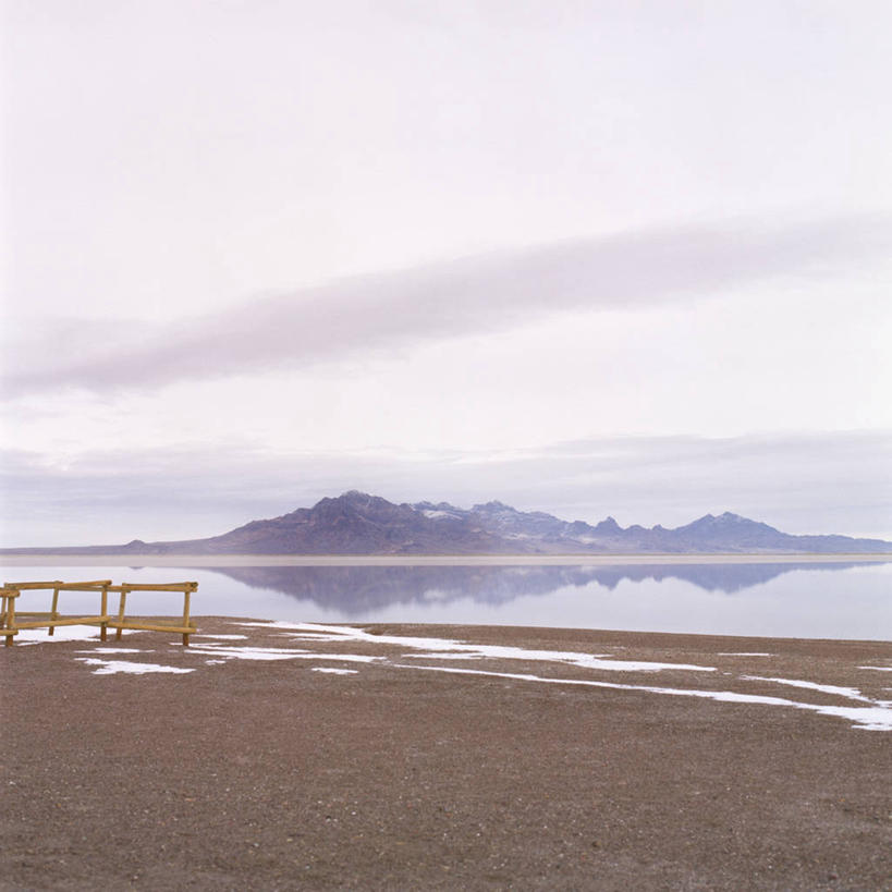 无人,栏杆,方图,室外,白天,留白,山脉,美国,反射,沙子,地形,水面,风景,摄影,宁静,犹他,盐湖,海滩,彩图