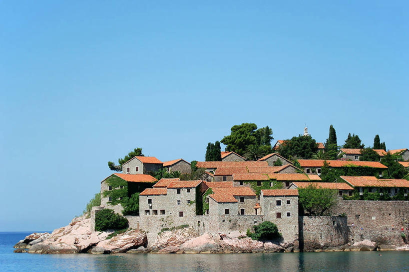 无人,横图,室外,白天,建筑,岛,树,风景,摄影,住房,万里无云,亚得里亚海,彩图