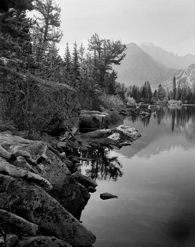 无人,竖图,黑白,室外,白天,湖,美景,山,美国,地形,景观,树,风景,自然,景色,摄影,宁静,国家公园,自然风光,科罗拉多州,落基山国家公园
