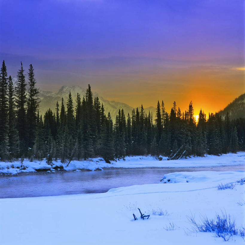 无人,方图,室外,旅游,度假,日出,河流,美景,森林,山,水,雪,加拿大,景观,云,冬天,娱乐,树,风景,天空,自然,享受,休闲,景色,放松,寒冷,季节,摄影,流动,宁静,北美,国家公园,早晨,自然风光,班夫国家公园,洛矶山脉,弓河,加拿大落基山脉,亚伯达,彩图