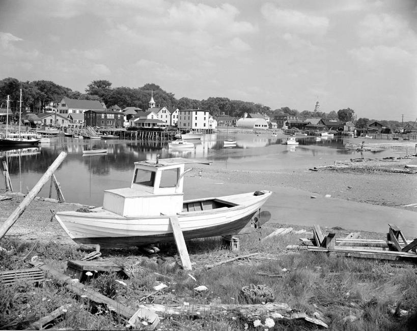 无人,横图,黑白,室外,白天,渔业,水,建筑,美国,反射,房屋,河岸,乡村,摄影,修理,缅因州,旅行,海港