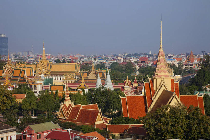 无人,横图,室外,白天,天际线,城市,建筑,摩天大楼,柬埔寨,房屋,尖顶,首都,天空,摄影,彩图,金边,柬埔寨文化