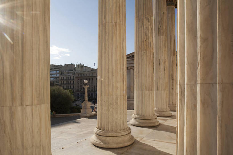 无人,学校,教学楼,横图,室外,白天,建筑,日光,希腊,柱子,首都,教育,校园,废墟,教室,摄影,考古学,古典风格,柱廊,彩图,教学大楼