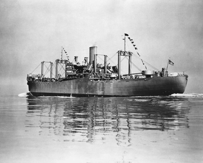 无人,横图,黑白,室外,白天,海洋,水,船,反射,天空,运输,摄影,货船