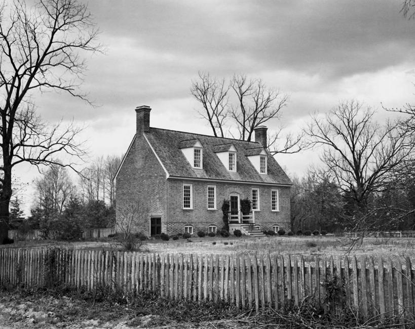 无人,横图,黑白,室外,白天,烟囱,多云,建筑,美国,房屋,篱笆,天空,摄影,北美,住房,种植园,维吉尼亚,萨里市,过去