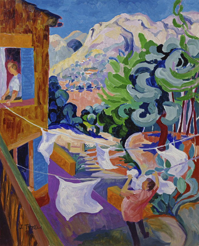 两个人,家庭,竖图,插画,室外,白天,家务,绘画,数码,科技,山,窗户,油画,西班牙,欧洲,阴影,艺术,网络,房屋,高光,几何,计算机图形,古典,合成,图画,休闲装,文化,画,树,洗衣服,工艺品,品味,晾衣服,温暖,温馨,一家人,协助,美术,电脑合成图,数码合成图,和睦,高雅,合成图,漫画,写实,具体,具象,美学,马略卡,烘干,清洗,洗涤,彩图,融洽