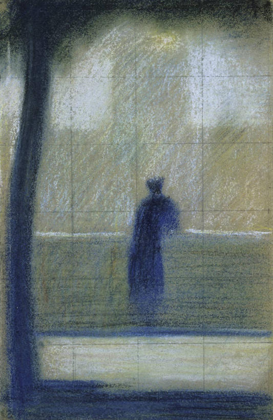 一个人,站,竖图,插画,室外,白天,寂寞,数码,科技,阴影,沮丧,朦胧,模糊,网络,高光,几何,计算机图形,合成,图画,蜡笔画,画,树干,靠,靠着,思考,电脑合成图,数码合成图,合成图,剪影,漫画,草图,写实,具体,具象,悲哀,彩图,独处