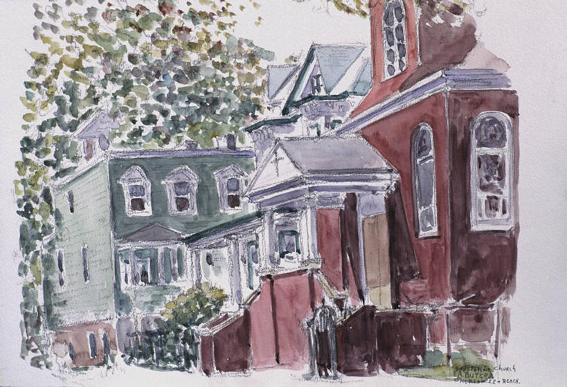 无人,教堂,横图,插画,室外,白天,绘画,数码,科技,建筑,美国,阴影,艺术,网络,房屋,城镇,高光,几何,计算机图形,古典,合成,图画,文化,画,工艺品,品味,颜料,美术,电脑合成图,数码合成图,高雅,合成图,漫画,纽约州,写实,具体,具象,美学,史坦登岛,彩图