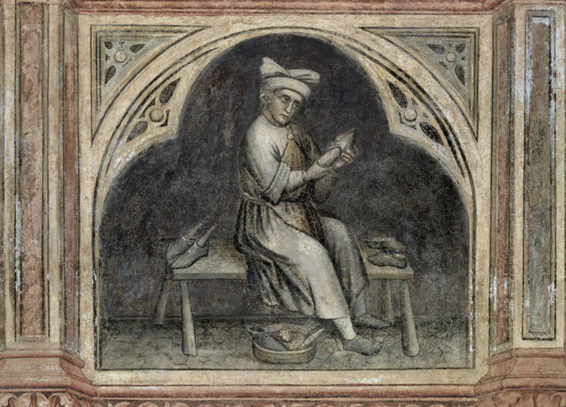 成年人,一个人,坐,横图,插画,室内,白天,数码,科技,仅一个男性,阴影,网络,长椅,高光,几何,计算机图形,合成,图画,拿着,历史,画,工人,职业,电脑合成图,数码合成图,合成图,水果派,漫画,写实,具体,具象,技能,美术工艺,员工,彩图,匠人,劳动者,体力工