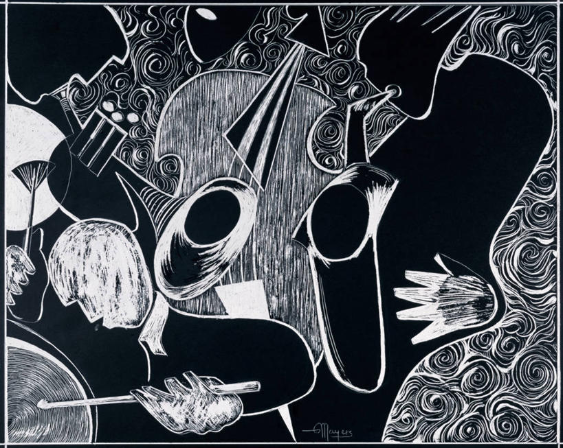 四个人,音乐家,横图,插画,抽象,数码,科技,表演,阴影,网络,单簧管,鼓,管乐器,乐器,萨克斯,小号,高光,几何,计算机图形,音乐,合成,图画,拿着,表演者,吹气,画,扮演,电脑合成图,数码合成图,爵士乐,创造力,演出,享乐,合成图,音乐人,漫画,鼓槌,写实,具体,具象,技能,低音提琴,乐师,演奏家,音乐工作者,彩图,刮板