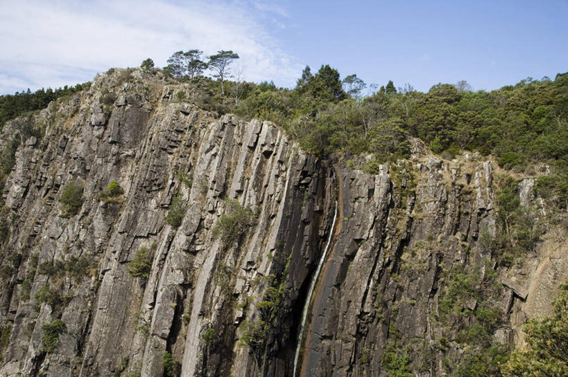 无人,横图,室外,河流,瀑布,澳大利亚,悬崖,风景,小溪,陡峭,摄影,岩层,塔斯马尼亚,地质学,岩石,彩图,辉绿岩