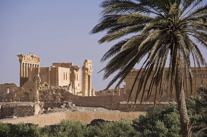 无人,横图,城市,建筑,棕榈树,叙利亚,破碎,历史,破坏,破损,废墟,树,地标建筑,摄影,粉碎,损坏,考古学,中东,毁坏,摧毁,古代文明,巴尔米拉,贝尔神庙,彩图,传统文化,联合国教科文组织